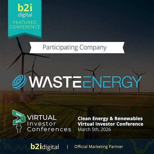 Waste Energy Corp. to Present at Clean Energy Virtual Investor Conference