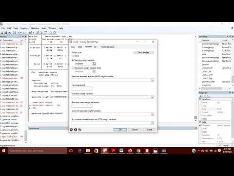 Declare Survey data, create weights, FPC and analysis using SVY in STATA: Simple Random Sampling