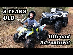 3 Year Old Riding his ATV like a Pro! ~ Polaris Outlaw 50cc ~ Real World Review!