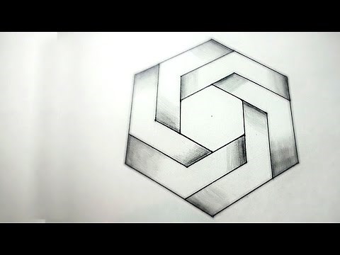 How To Draw Optical Illusions - Hexagon | DearingDraws