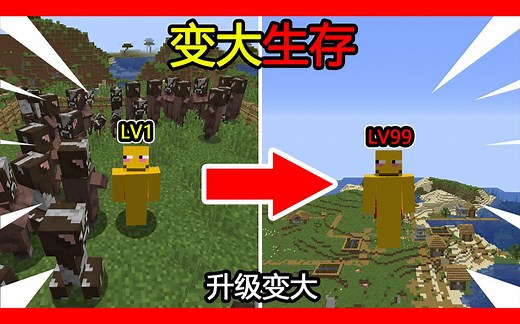 我的世界：变大生存，每升一级变大一点，该如何通关MC？