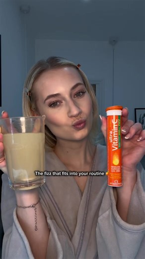 Your refreshing moment of the day 🍊💧 Ultra Vitamin C Fizz is a delicious orange effervescent, with vitamin C and zinc, which contributes to normal collagen formation for normal skin function, increases iron absorption & helps support the normal function of the nervous system. #UltraVitaminCFizz #UltraVitaminC