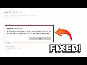 How to Fix Windows Security Page Not Available (2024)