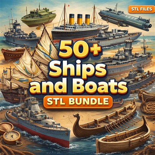 50  Ship and Boat STL Bundle – Historical, Modern, Fantasy 3D Printing Files - Etsy