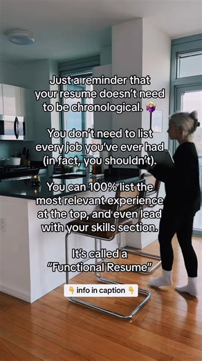 Did you know there are two types of resumes? 90% of folks use a “chronological resume”. 📝 #reels #resume #functionalresume #careeradvice #viral #useful | Advice With Erin