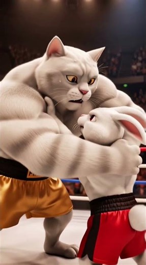 Bodybuilder Cat vs Bodybuilder Rabbit 🥊 Epic Boxing Fight Animation