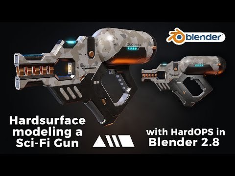 Hardsurface modeling a Sci-Fi Gun with HardOPS in Blender 2.8
