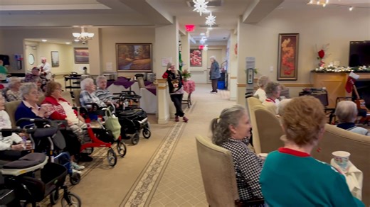 🎅🏻🎄Thank you to Bob MacLean for the beautiful Christmas carols during our “trim the tree” social today! We enjoyed decorating the tree, singing together, and sipping hot chocolate. P.s. it’s only 1 month till Christmas!!! Who’s ready?!?! 🎅🏻🎄😉 #AllSeniorsCare #christmas2025 #carolsinging #silentnight #christmascarol #christmastreedecorating #christmasdecor #christmastraditions | McCarthy Place Retirement Residence