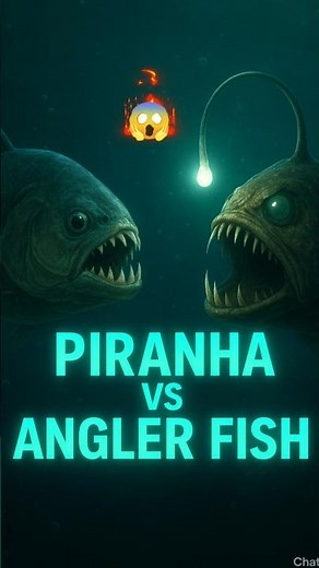 “Piranha 🐟 vs Angler Fish 🐡 – Deep Sea Monster Fight 🌊” #facts #shorts