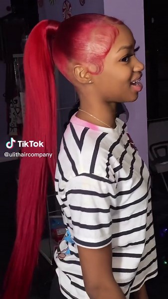 Stunning Burgundy Red Hair Ponytail Styles