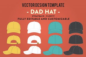 Dad Hat - Customizable Vector Design Template for Adobe Illustrator | Real-world Sewing Lines, Closures & Patches - Etsy Canada