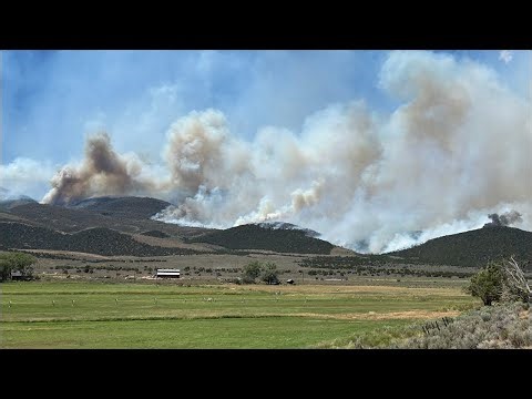 Monroe Canyon Fire - LIVE from Burrville, Utah