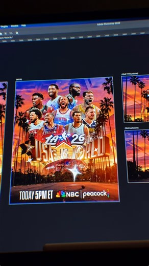 Ethan J - Sports Design🖌 on Instagram: "Got to put together the official hype graphic for this years all star game 🏀✨ An extremely shortened look into process! Who ya got? #NBADesigner #sportsdeisgn #NBAart #nbaallstar #sportsedit"