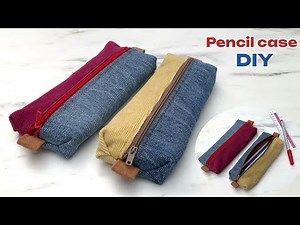 How to make denim 2 tone pencil case tutorial , pencil case tutorial ,pencil case pattern