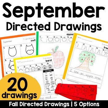 September Directed Drawings with Shapes Fall Autumn Guided Drawings