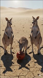A kangaroo saved a plant in the desert #ai #save #plants #water #shorts