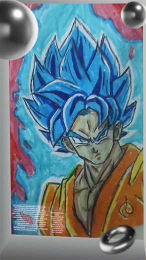 drawing of Goku ssj blue kaioken 🔵#shorts #drawing #dragoball