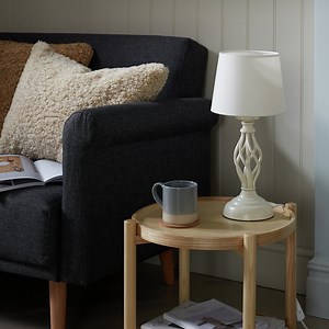 Buy Argos Home Twist 42cm Metal Table Lamp - Cream | Table lamps | Argos