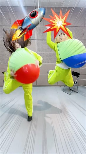 Ba-ra-bam Balloon Popping Dance Challenge 199 I inflated a giant balloon suit and danced inside i...