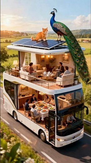 Double Decker Bus Adventure 🚌🌄 #Bus #Car #LuxuryRide #RoadElegance #haven2haven #shorts #F47