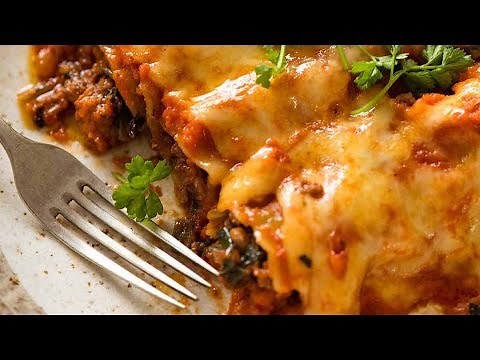 Spinach Beef Cannelloni (Manicotti)
