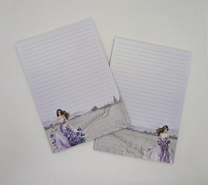 A5 Stationery Pad, Printed and Lined on Both Sides "pansy Girl", Notepad, Letter Pad, DIN A5, Stationery, Spring - Etsy