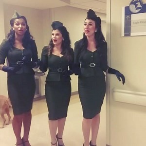 Always fun when the #americanbombshells keep alive the spirit of the #AndrewsSisters! #boogiewoogiebugleboy #boogiewoogiewow #walterreed | American Bombshells Patriotic Services