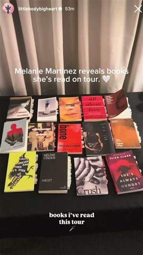 Melanie Martinez reveals books she’s read on tour. 🤍