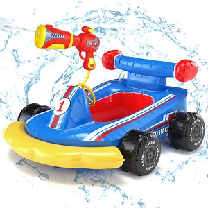 Pool Floats for Kids, Toddler Floaties with Water Blaster, Inflatable Ride-on for Boys Girls Age 3-8, Swimming Pool Toys, Outdoor Games, Water Toys
