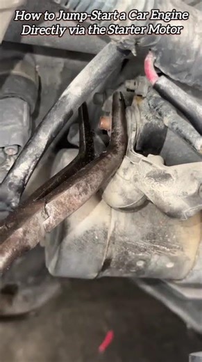 How to Jump-Start a Car Engine Directly via the Starter Motor #shorts #mechanic #tricks