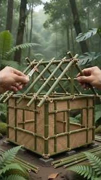 I Built a Tiny Luxury Bamboo House Deep in the Jungle | Miniature DIY Building Timelapse #home #diy