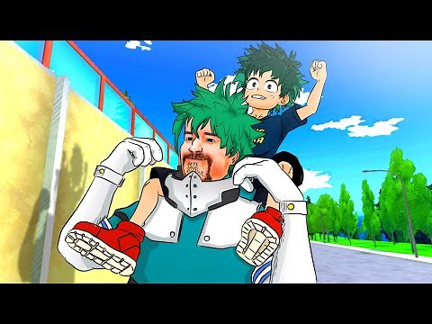 Deku’s Dad comes back with the milk.