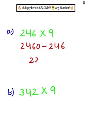 “Multiply by 9 in Seconds! 🔥 Genius 1-Trick Method That Works Every Time 😲”