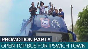 Promotion party for Ipswich Town as fans celebrate with open top bus parade - Latest From ITV News