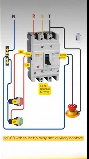 How to Wire an MCCB with Shunt Trip Relay & Auxiliary Contact [Wiring Diagram]"