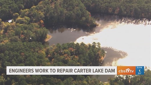 Engineers work to repair East Texas lake dam