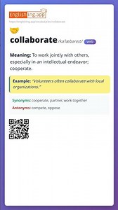 📚 Word of the Day: collaborate