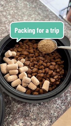 Packing pretty light! Im thankful for easy to pack freeze dried raw food for when I cant feed as much fresh food as I’d like. This one is by @Open Farm Pet. I haven’t tried their Goodbowl kibble yet but I’ve been meaning to. . #dogtravel #packmybag #7months