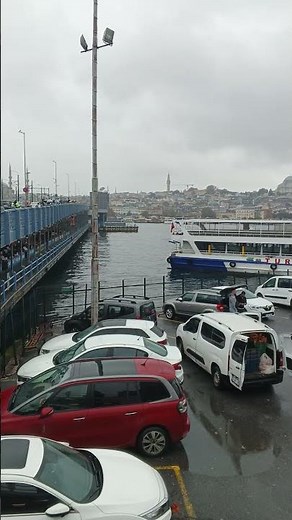 Galata Bridge, Golden Horn and Topkapi Palace View from Karaköy Rainy Istanbul Mood #Istanbul #relax