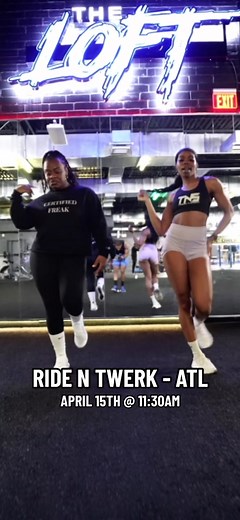𝗥𝗜𝗗𝗘 𝗡’ 𝗧𝗪𝗘𝗥𝗞- A VIBE YOU DIDN’T KNOW YOU NEEDED 🤸🏾‍♀️💦 FT #twerknsweat & @theconversationalfreak 🔥 Come learn how to ride on top and twerk at the same damn time 😝💦 𝗔𝗣𝗥𝗜𝗟 𝟭𝟱𝘁𝗵 𝟭𝟭:𝟯𝟬𝗮 𝗘𝗦𝗧 𝗮𝘁 @theloftathleticclub 𝗕.𝗬.𝗢.𝗣 (𝗯𝗿𝗶𝗻𝗴 𝘆𝗼𝘂𝗿 𝗼𝘄𝗻 𝗸𝗻𝗲𝗲 𝗽𝗮𝗱𝘀) we are gonna be making a rider out of you 😈 $𝟭𝟬𝟬 𝗖𝗔𝗦𝗛 𝗣𝗥𝗜𝗭𝗘 𝗙𝗢𝗥 𝗧𝗛𝗘 𝗟𝗔𝗦𝗧 𝗥𝗜𝗗𝗘𝗥 𝗦𝗧𝗔𝗡𝗗𝗜𝗡𝗚 💰 This is a highly requested class so do not wait last minute and get