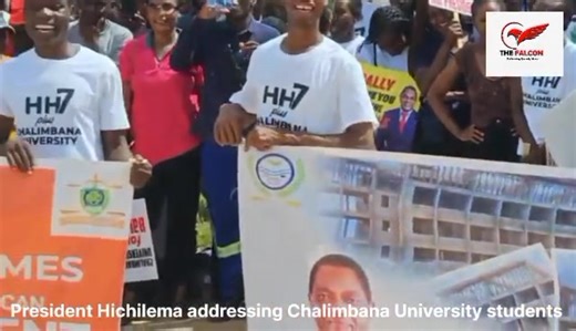 President Hakainde Hichilema addressing Chalimbana University students during the tour of Higher learning institutions. ©️Video by Falcon News | UPND