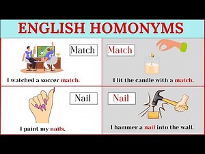 "Learn Common Homonyms with Double Meanings | Improve your vocabulary |