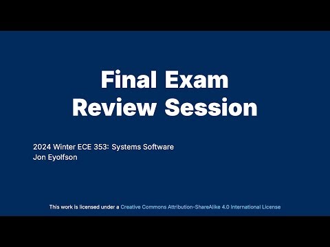 "Final Exam Review Session" Operating Systems Course at University of Toronto
