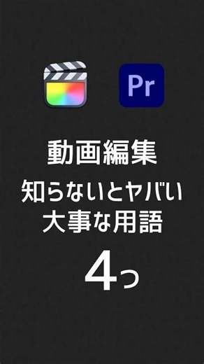 【🔰初心者必見】動画編集 知らないとヤバい大事な用語４つ #動画編集 #finalcutpro #premierepro