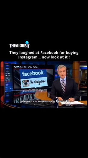 Artificial Intelligence | AI | Tech-News on Instagram: "In 2012, Facebook bought Instagram for $1 billion, a move many people laughed at because Instagram was small, had no revenue, and just 13 employees. This bold purchase turned into one of the smartest acquisitions in tech history, as Instagram rapidly grew to billions of users and became a major revenue source for Facebook. Today, it stands as proof that vision matters more than size in business. 👉 Follow @theaiorbit for more tech stories, 