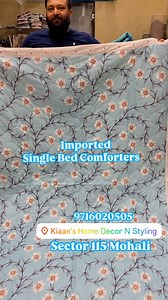 14K views · 38 reactions | “Indulge in the luxury of imported single bed comforters, designed for ultimate comfort and a touch of elegance!   Available now at Kiaans The Mini Mall Sector 115 Mohali.  Contact: +91-9716020505 #DreamySleep #ImportedLuxury #ComfortRedefined #CozyLiving #homedecor #Interiordesign #Homestyle #Homedecormohali #homestylemohali #furniturestoremohali #kiaanstheminimall #kiaans | Kiaan's Home Decor N Styling | Facebook