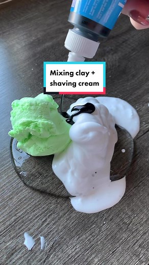 Clay and Shaving Cream Mixing Experiment