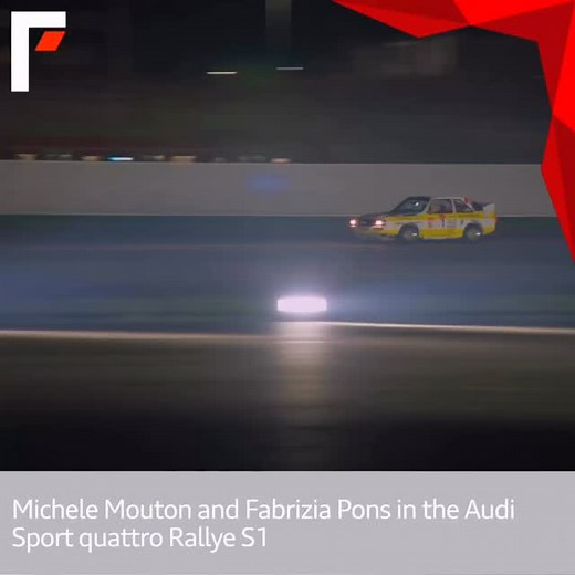 Michele Mouton and Fabrizia Pons in the Audi Sport quattro Rallye S1 Arriving at “Audi One” @fabriziapons @audif1 @audisport @audif1fans #audif1fans #audi #f1 #audif1 #audisport #rallyequattro | Audi F1 Fans