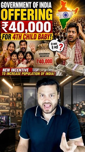 4th Baby With My Wife! Government of India's Incentive For INCREASING POPULATION #shorts