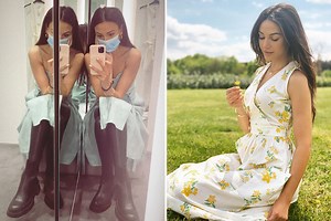 Michelle Keegan wears summer dress with knee-high chunky boots